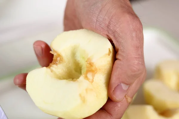 Pommes Pelées Sans Noyaux Faire Filo Pastry Topped Apple Pie — Photo