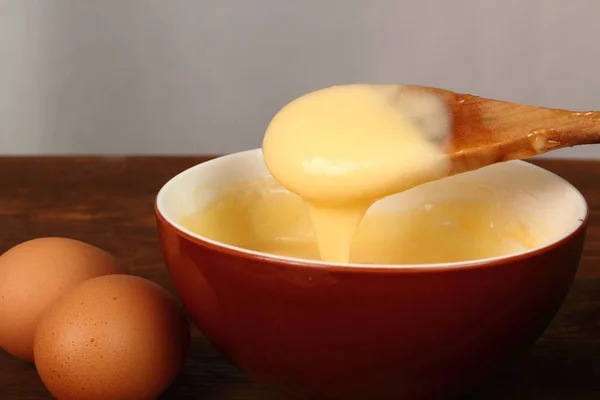 Making Mayonnaise Series Homemade Mayonnaise Ready — Stock Photo, Image