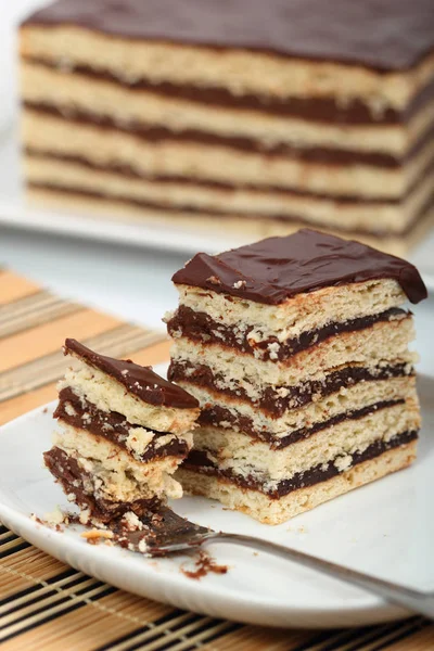 Hungarian Cake Chocolate Layer Cake — Stock Photo, Image