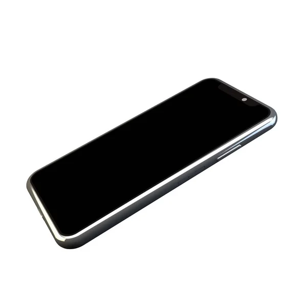3Dイラスト現実的なスマートフォンのモックアップ ブランク表示独立したテンプレート付き携帯電話フレーム 電話の異なる角度ビュー — ストック写真