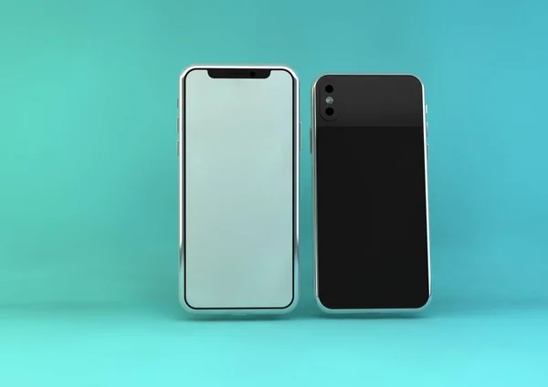 3D Rendering Phone Mock Up Isolated Pastel Background