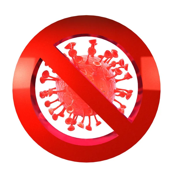 Illustration Rendering Corona Virus Sign — Stock Photo, Image