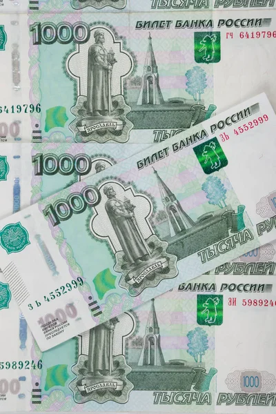 De duizendsten Russische bankbiljetten — Stockfoto