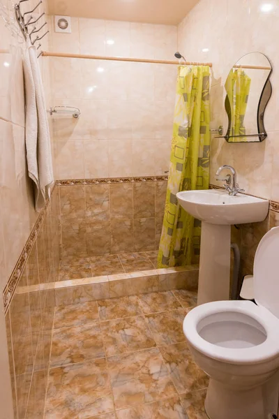 Interior small bathroom seaside resort rooms — Stock Photo, Image