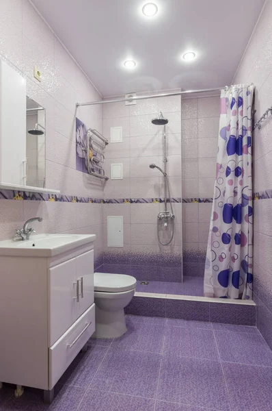 Интерьер ванной комнаты с туалетом — стоковое фото