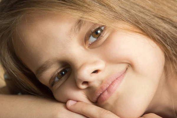 Close Portrait Nine Year Old Girl — Stock Photo, Image