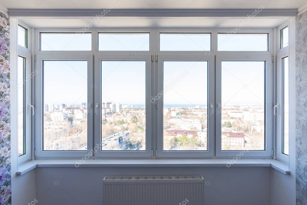 plastic windows in the renovated room