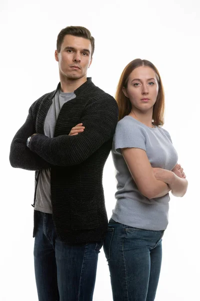 A upset couple looks into the frame — Stock Photo, Image