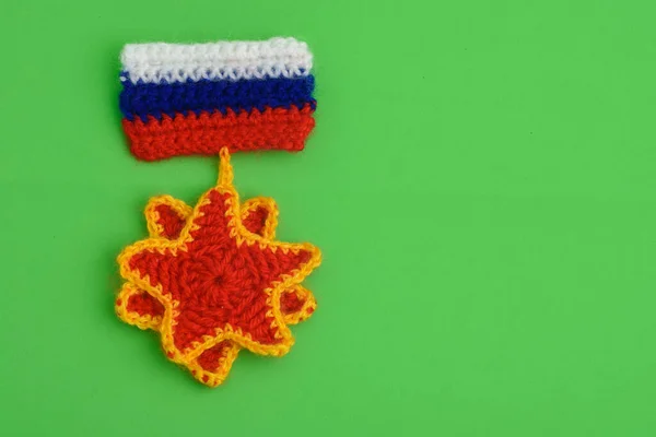 Порядок Прапором Росії Зеленому Тлі — стокове фото