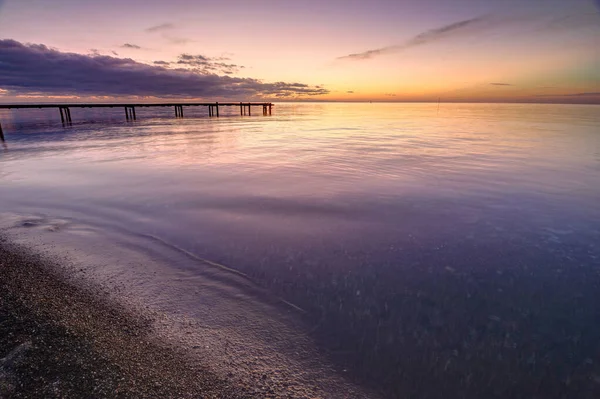 Beau Paysage Marin Coucher Soleil Mer Noire Anapa Russie — Photo