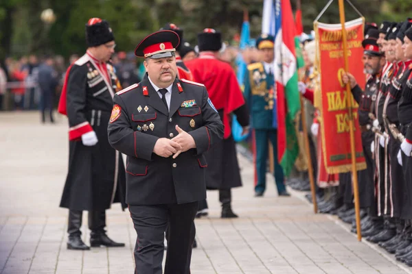 アナパ ロシア 5月9 2019 アナパでの勝利の日を記念してパレードでのコサックの建設ロシア — ストック写真