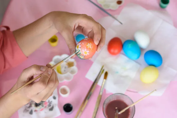 Hand Bemalt Eier Für Osterferien — Stockfoto