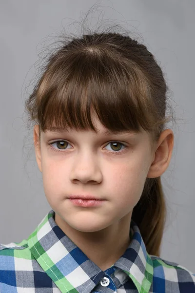 Close Portrait Pretty Ten Year Old Girl — Stock Photo, Image