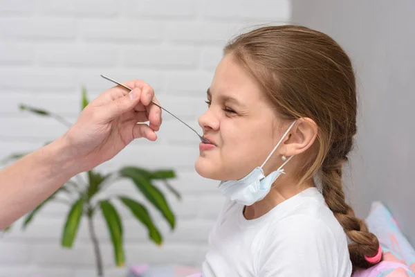 Ragazza Delhi Una Medicina Molto Insipida — Foto Stock