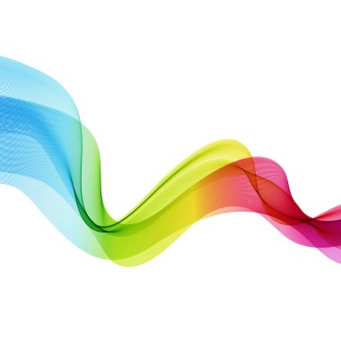 Dalga vektör arka plan, satırları el salladı gökkuşağı