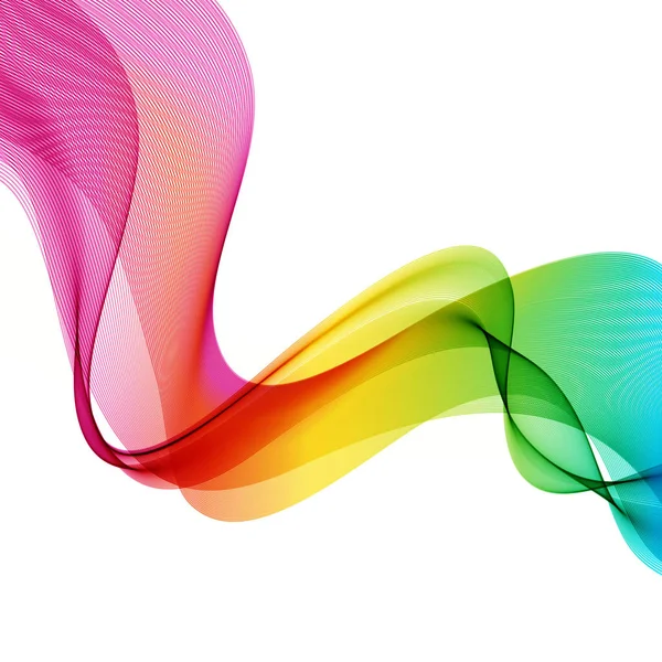 抽象的波矢量背景，彩虹挥手行 — 图库矢量图片