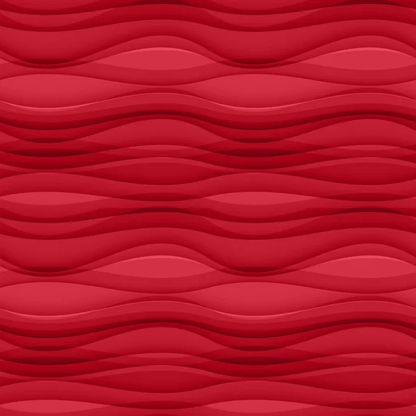 Red seamless Wavy background texture. — Stock Vector