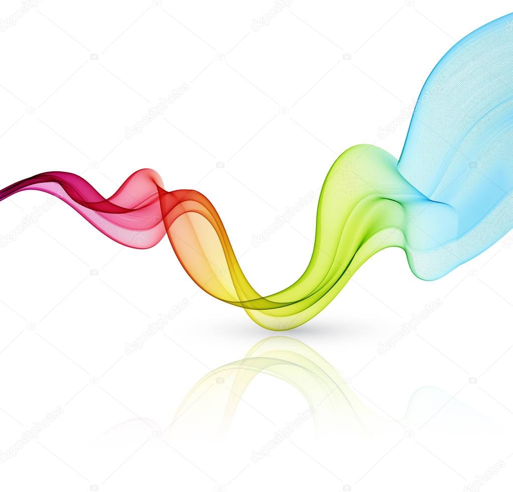 Abstract wave vector background, rainbow waved lines