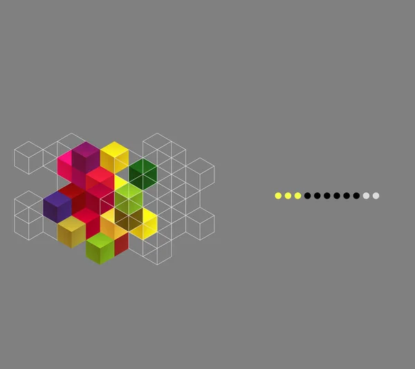 Fondo abstracto vectorial con cubos de color — Archivo Imágenes Vectoriales