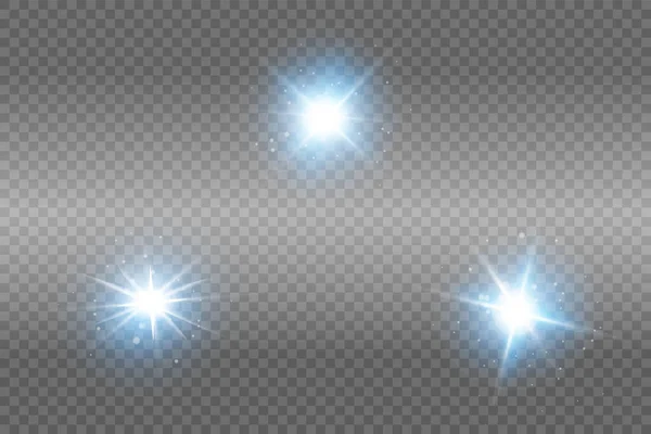 Glow blue light effect set, lens flare, explosion, glitter, line, sun flash, spark and stars. Abstract special effect element design.