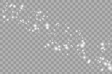 Şeffaf arkaplanda parlayan ışık efektleri izole edildi. Güneş ışınları ve spot ışıklarıyla parlıyor. Parlak ışık efekti. Parıltılı yıldız patlaması.