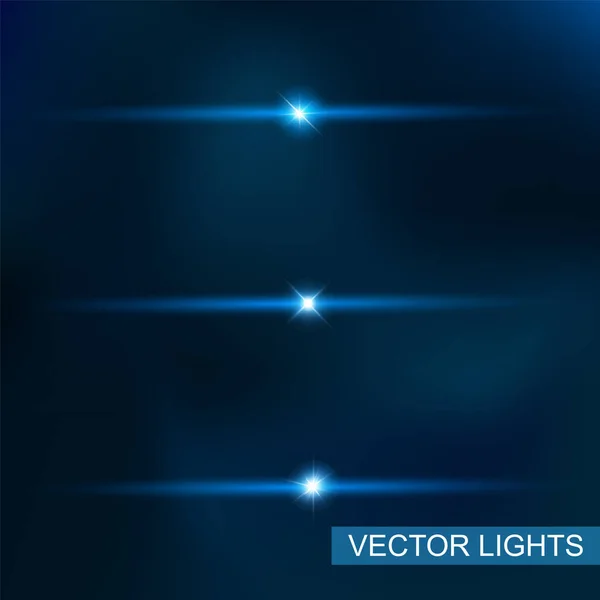 Luz Azul Que Brilha Explode Bright Star Linha Especial Flare — Vetor de Stock