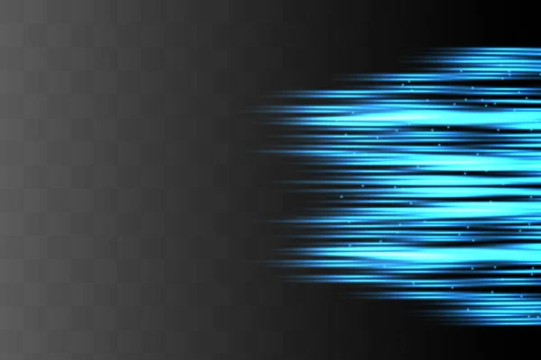 Blaue Horizontale Linsenraketen Werden Gepackt Laserstrahlen Horizontale Lichtstrahlen Schöne Leuchtfackeln — Stockvektor