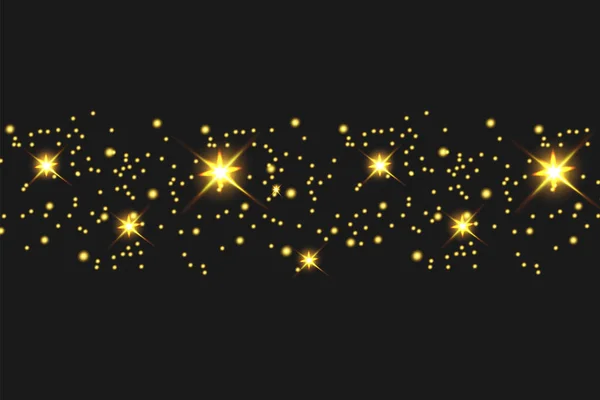 Partículas Polvo Mágicas Chispeantes Las Chispas Polvo Las Estrellas Doradas — Vector de stock