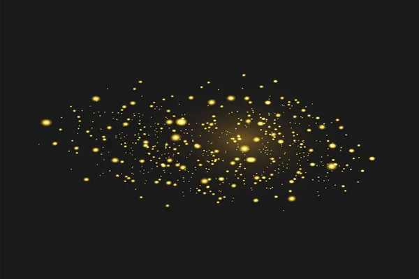 Partículas Polvo Mágicas Chispeantes Las Chispas Polvo Las Estrellas Doradas — Vector de stock