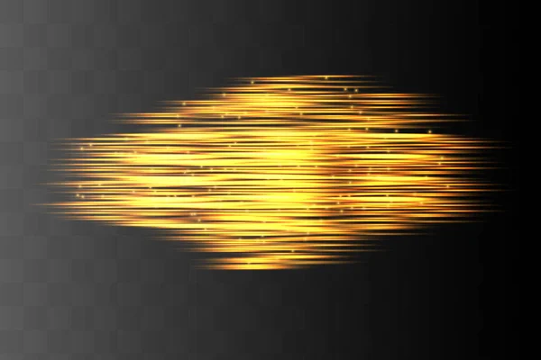 Жовта Горизонтальна Лінза Спалахує Лазерні Промені Горизонтальні Світлові Промені Гарні — стоковий вектор