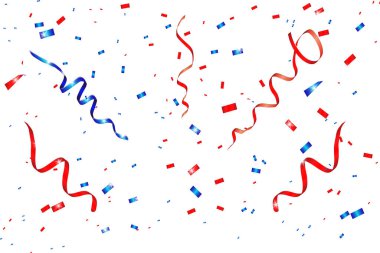Vektör konfetisi. Şenlikli bir illüstrasyon. Şeffaf arkaplanda parti patlatıcı izole edildi