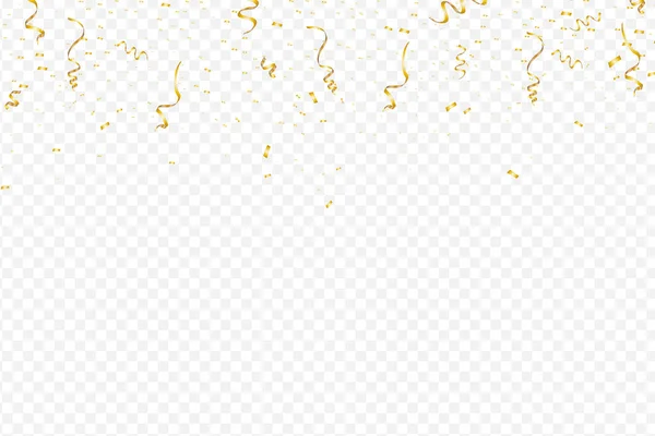 Fundo Celebração Com Confete Ouro Ouro Brilho Confete Voador Vetor —  Vetores de Stock