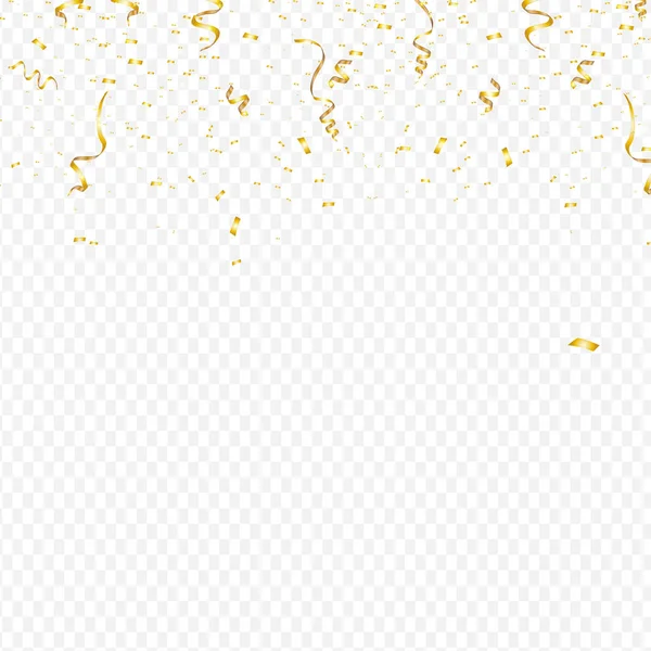 Fundo Celebração Com Confete Ouro Ouro Brilho Confete Voador Vetor —  Vetores de Stock