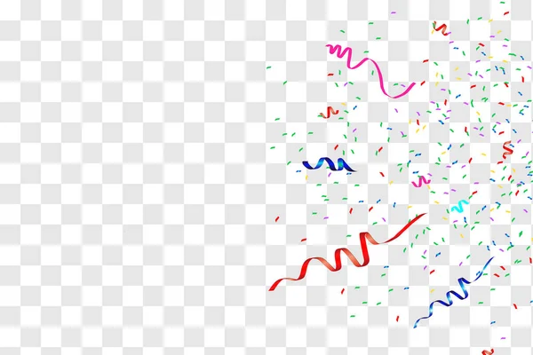 Vector Confetti Ilustração Festiva Partido Popper Isolado Fundo Transparente — Vetor de Stock