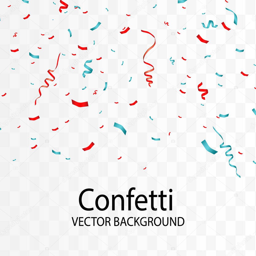 Vector confetti. Festive illustration. Party popper isolated on transparent background
