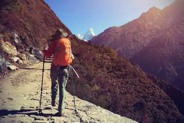 Genç kadın backpacker — Stok fotoğraf