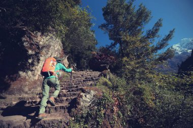 genç kadın backpacker
