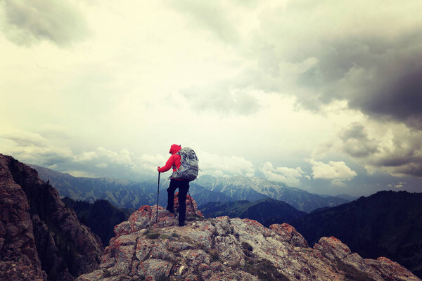 young woman backpacker 