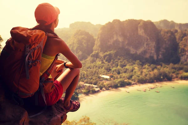 kadın zevk dağ manzarası