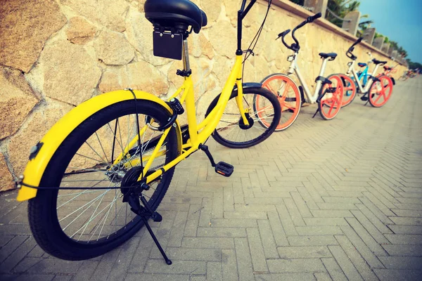 Mountain bikes at parking lot — Stock Photo, Image