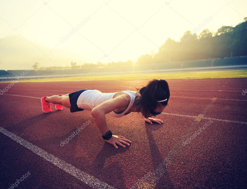 woman practicing push ups