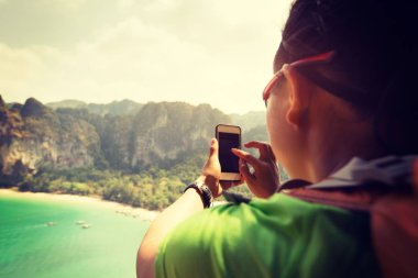 Kadın alarak resim ile smartphone