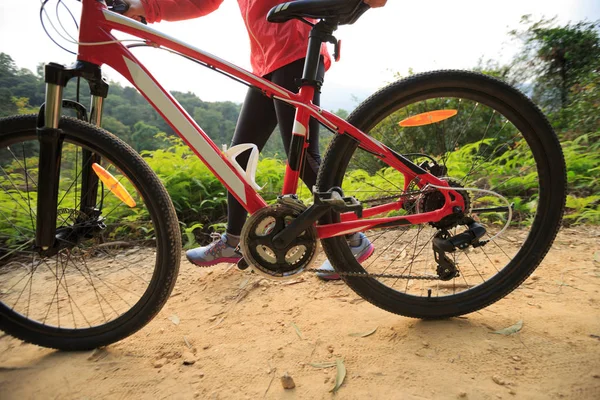 Young woman with mountain bike — Stock Photo, Image