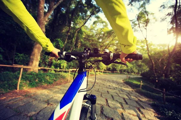 Riding mountain bike — Stock Photo, Image