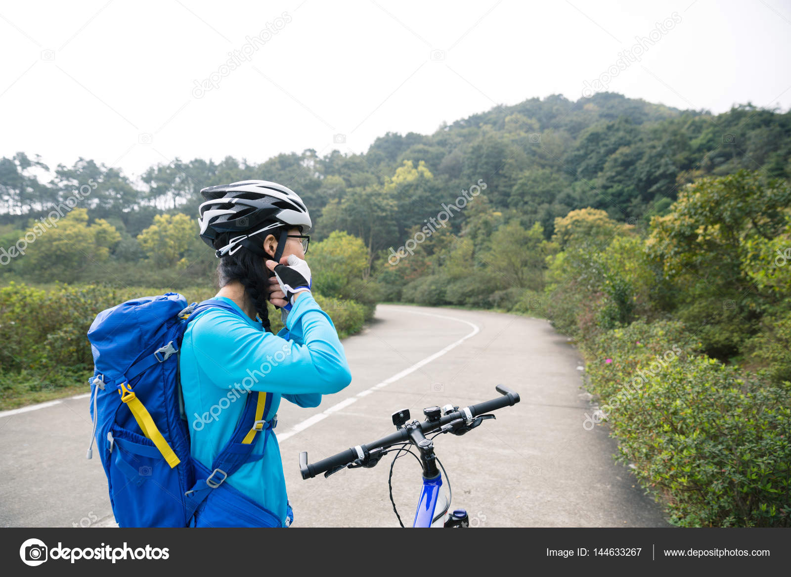 on bike helmet