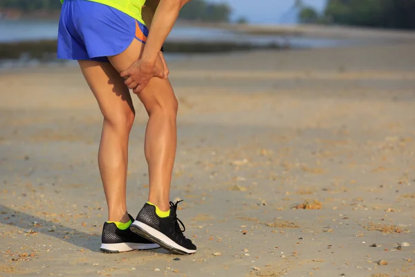 Female runner got sports injury — Stock Image Female runner got sports injury Stock Photo