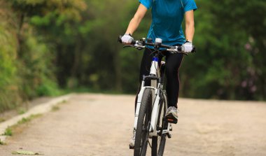 Dağ bisikleti süren bisikletçi.