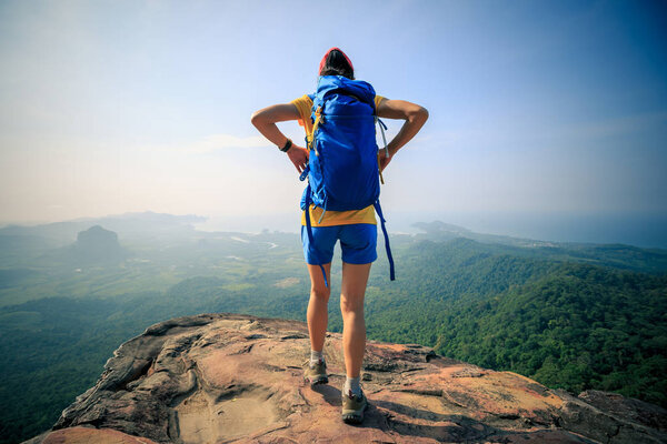 Young woman with backpack