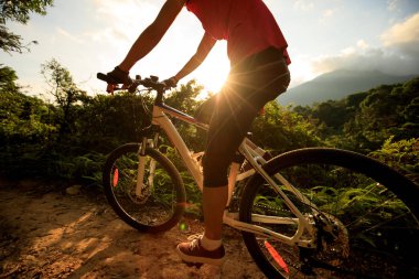 Bisiklet süren genç bir kadın