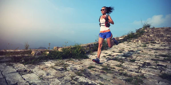  Çin Seddi üzerinde çalışan kadın